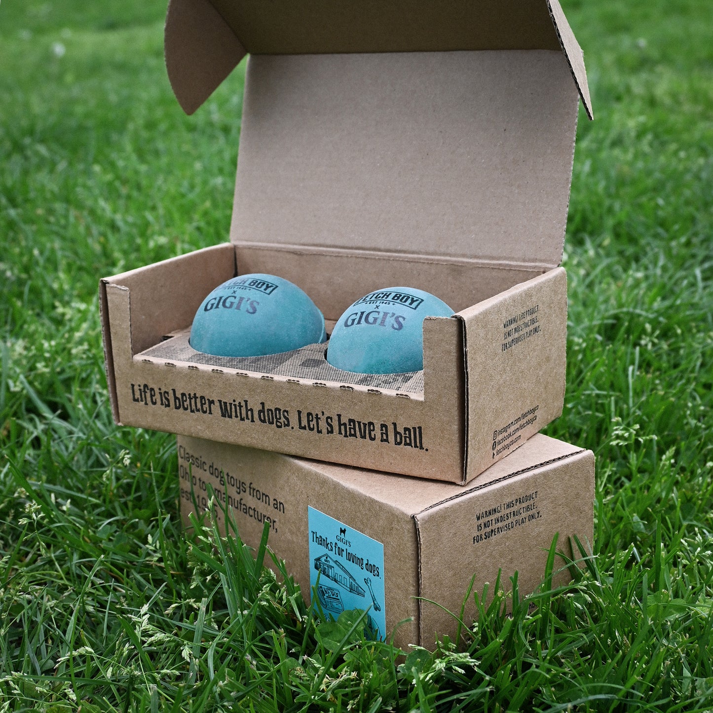 Gigi's x The O.G. of Bounce Fetch Boy Solid Rubber Dog Toy Ball 2 Pack