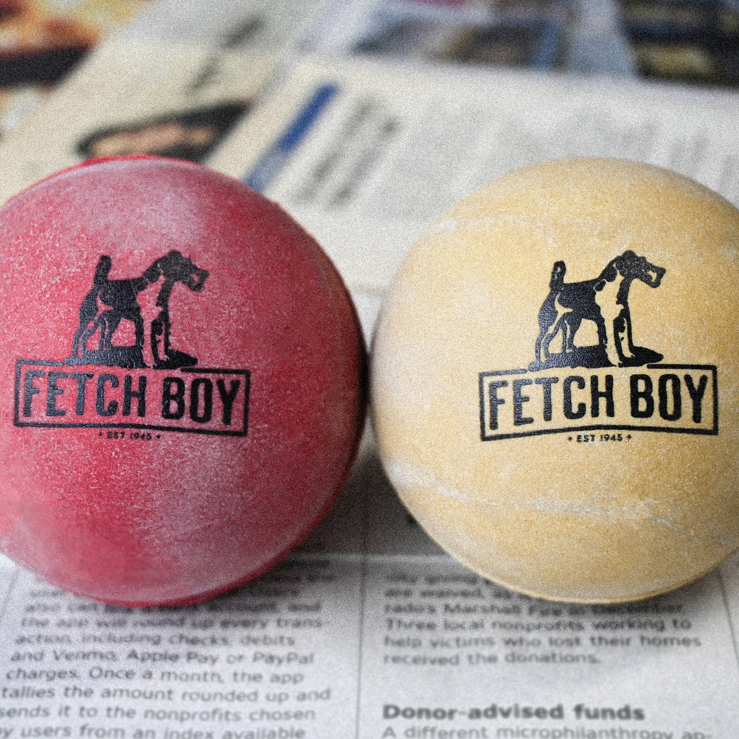 The O.G. Of Bounce Fetch Boy Rubber Dog Toy Ball, Made in USA, 2.5 inches, 2 Pack