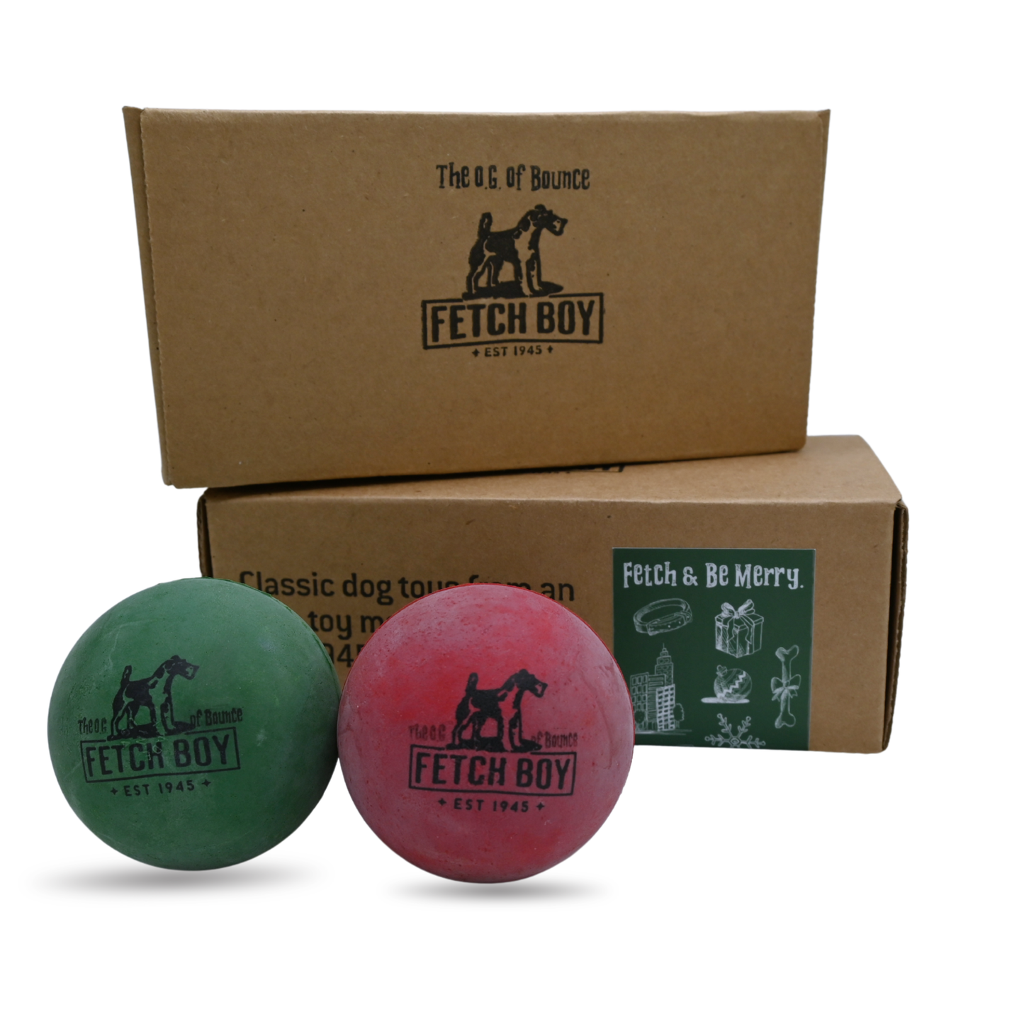 The O.G. of Bounce Fetch Boy Christmas Dog Ball Holiday 2-Pack