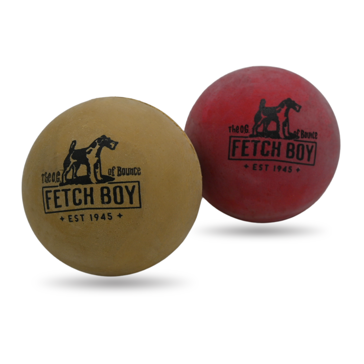 The O.G. Of Bounce Fetch Boy Rubber Dog Toy Ball, Made in USA, 2.5 inches, 2 Pack